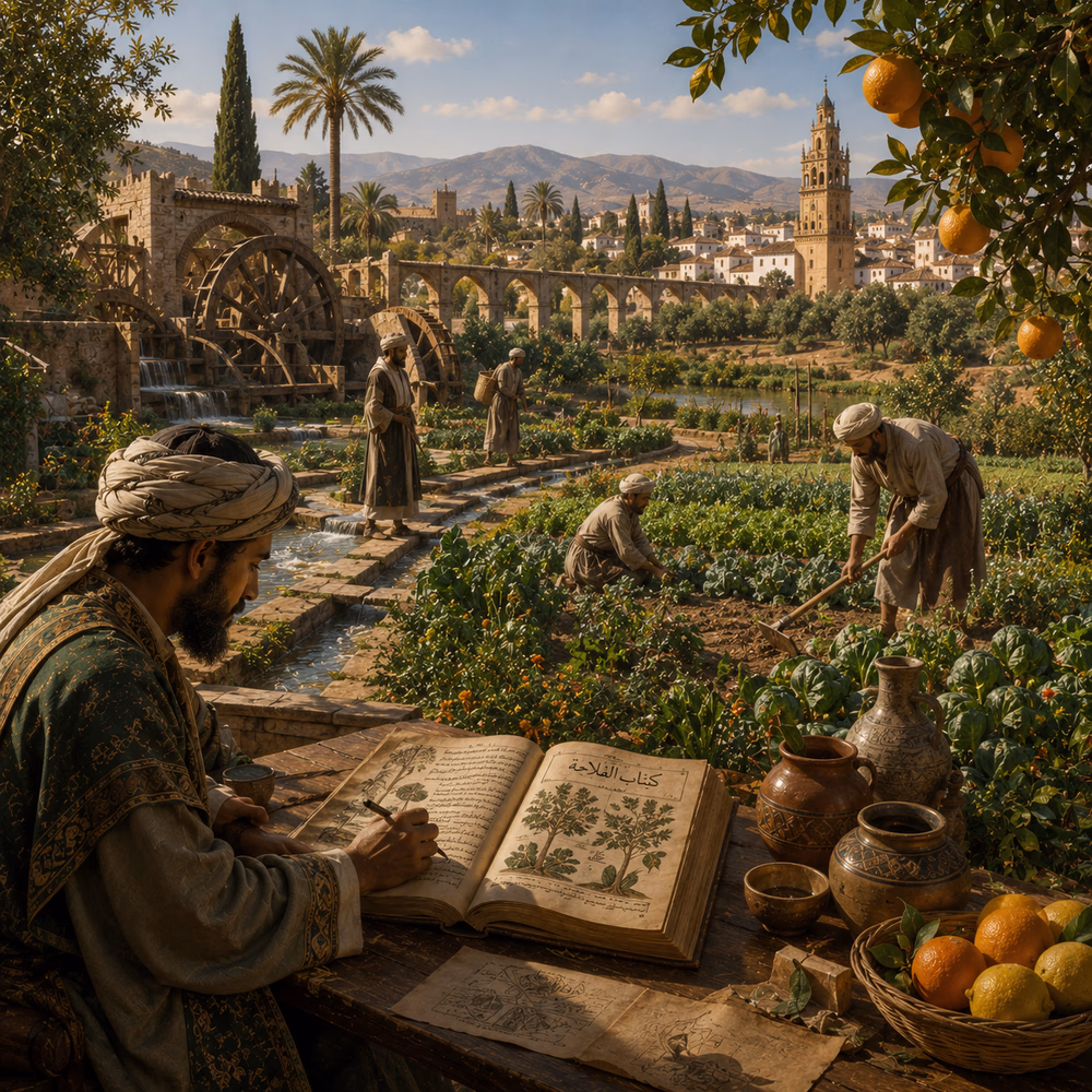 Farmers and scholars in Al-Andalus use irrigation, crop science, and observation to transform agriculture.