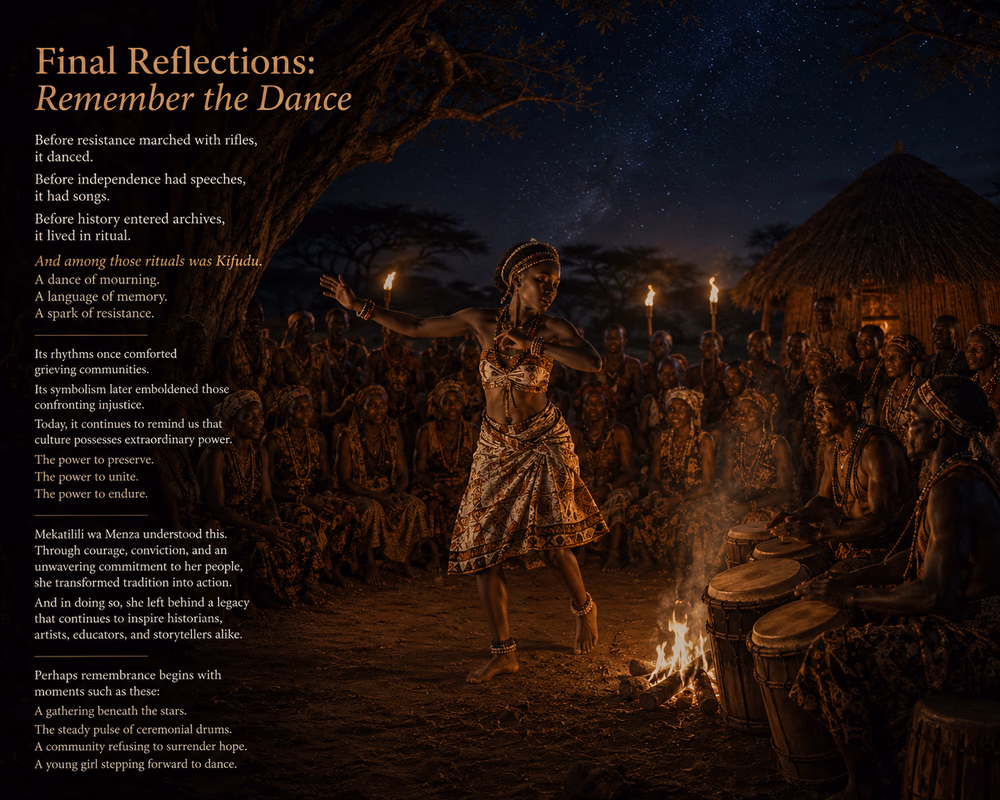 Young Mnyazi performs Kifudu beneath the stars as drums echo and Giriama villagers gather in hope.