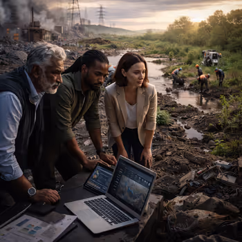 Ethical AI team reviews impact data and sustainability plans, shifting focus from speed-driven automation to repair, stewardship, and equity.