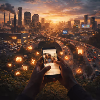 Scaled digital platforms blending into daily life as cultural infrastructure.