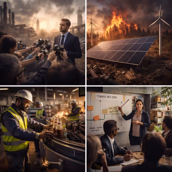 Leadership confronting environmental crisis while planning structural transition toward regenerative systems.