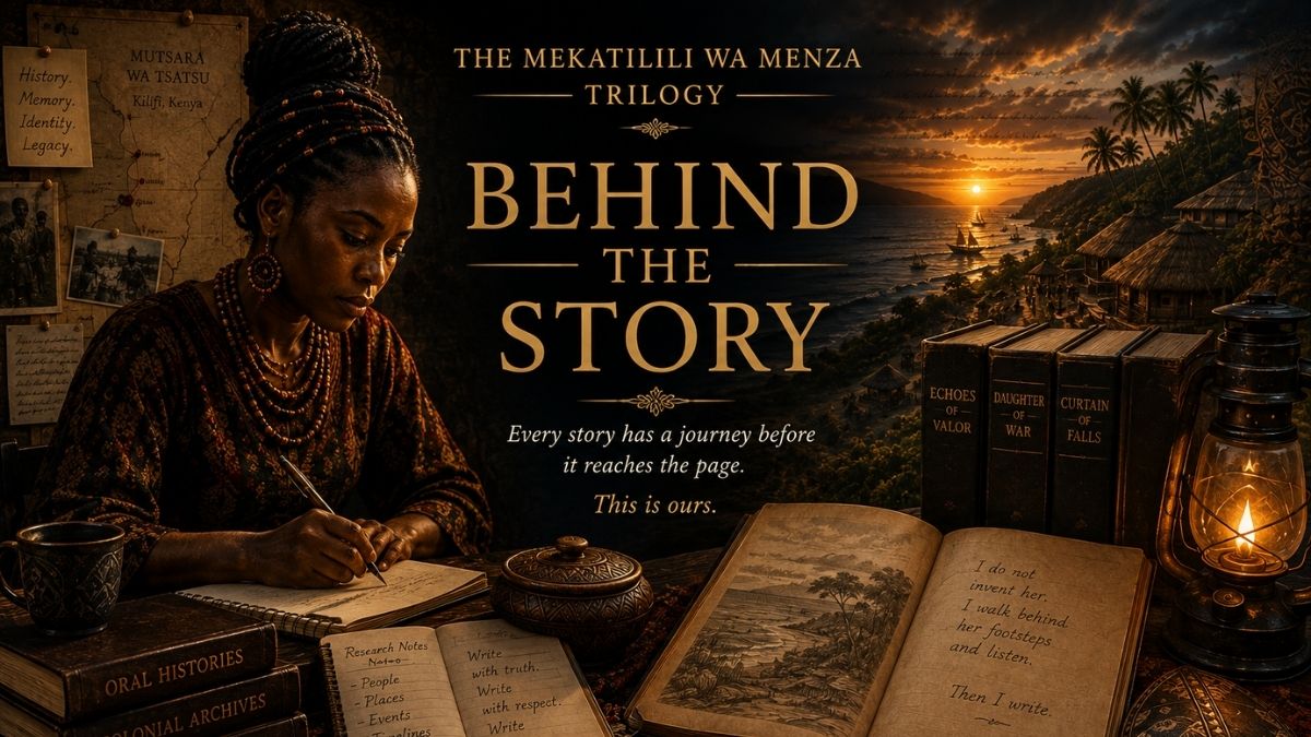 Behind-the-scenes view of the Mekatilili wa Menza Trilogy, featuring historical documents, archival photographs, research notes and the creative process behind the story.