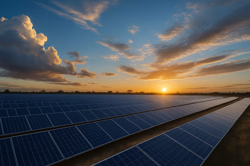 SSolar energy farm under Kenyan sky — clean energy transition